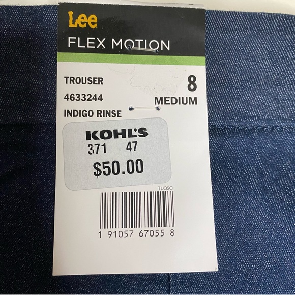 NWT Lee Women’s Flex Motion Regular Fit Mid Rise Indigo Trousers Size 8 Medium - Picture 15 of 16